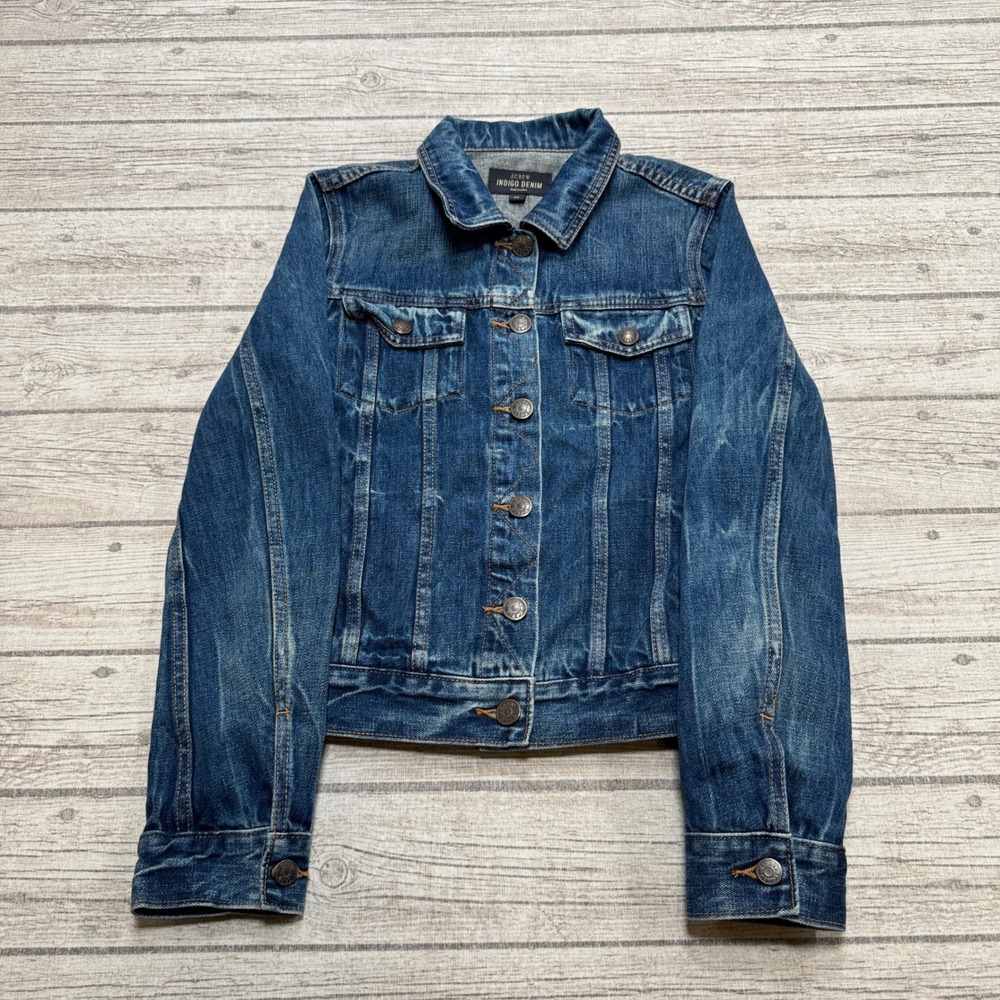 J.Crew Jacket Women's XS Blue Indigo Denim Cotton Classic Fit Trucker Workwear